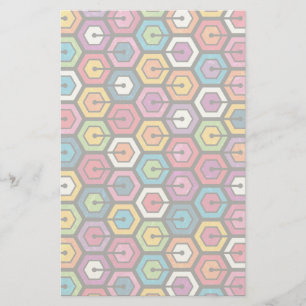 Colourful geometric pattern with hexagons stationery