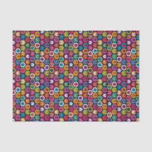 Colourful geometric pattern with hexagons tissue paper