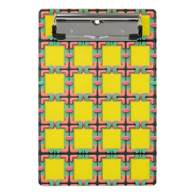 Colourful Geometric Pattern With Symmetrical Desig Mini Clipboard (Front)