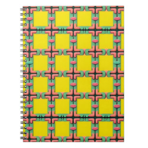 Colourful Geometric Pattern With Symmetrical Desig Notebook