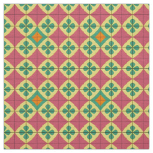 Colourful Geometric Pattern with Symmetrical Tile Fabric