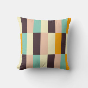 Colourful geometric pattern with vertical stripes throw pillow