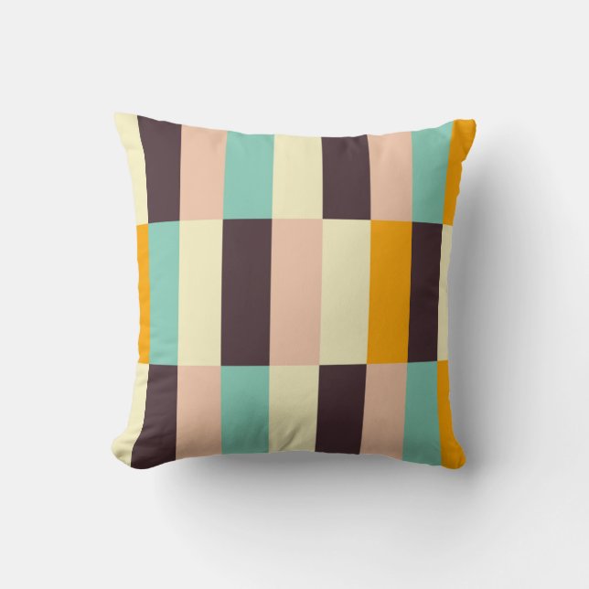 Colourful geometric pattern with vertical stripes  throw pillow (Front)