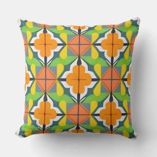Colourful Geometric Pattern With Vibrant Shapes Throw Pillow