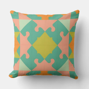 Colourful Geometric Pattern With Vibrant Shapes Throw Pillow