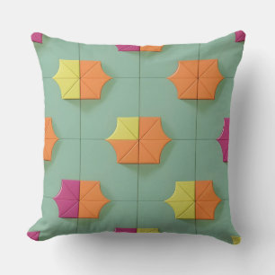 Colourful Geometric Pattern With Vibrant Shapes Throw Pillow