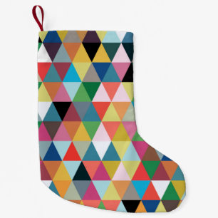 Colourful Geometric Patterned Christmas Stocking