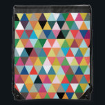Colourful Geometric Patterned Drawstring Backpack<br><div class="desc">Channel your inner child with this Colourful Geometric Triangle Patterned Drawstring Backpack! The design is reminiscent of looking at a box of crayons--the big kind with the sharpener in the back! It's like a dream come true because there's not a broken tip in the bunch! This design contains a kaleidoscope...</div>