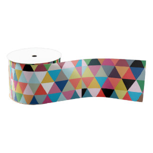 Colourful Geometric Patterned Ribbon Grosgrain Ribbon