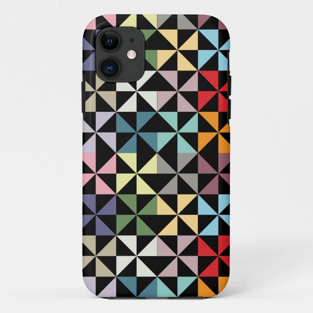 Colourful Geometric Pinwheel Black Case-Mate iPhone Case (Back)