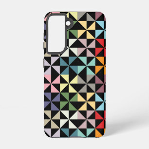 Colourful Geometric Pinwheel Black Samsung Galaxy Case
