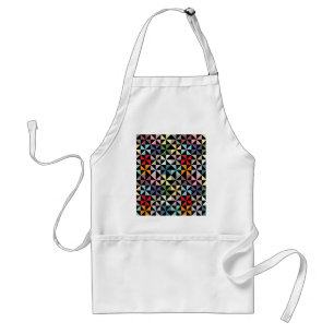 Colourful Geometric Pinwheel Black Standard Apron