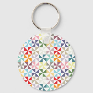 Colourful Geometric Pinwheel Keychain