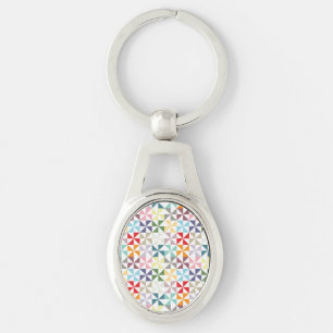 Colourful Geometric Pinwheel Keychain
