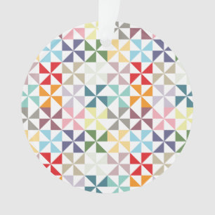 Colourful Geometric Pinwheel Ornament