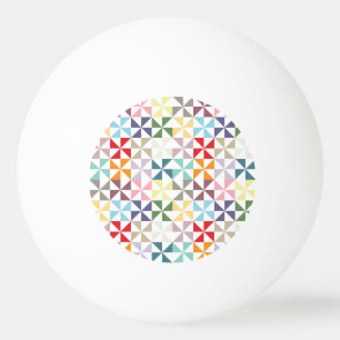 Colourful Geometric Pinwheel Ping Pong Ball