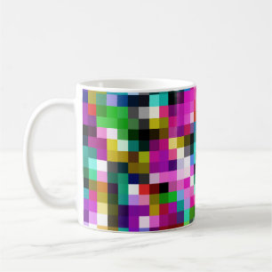 Colourful Geometric Pixel Pixelated Plaid Coffee Mug