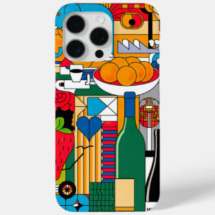 Colourful Geometric Pop Art Collage iPhone 15 Pro Max Case