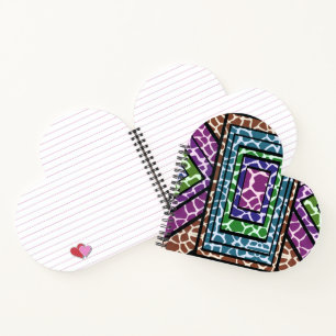 Colourful Geometric Rainbow Giraffe Animal Print Notebook