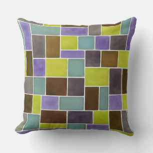 Colourful Geometric Rectangles 6 Throw Pillow