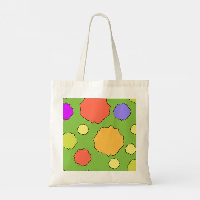 Colourful Geometric Retro Funky Circles Tote Bag (Back)