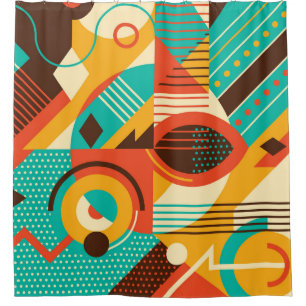 Colourful geometric retro: vintage abstraction.