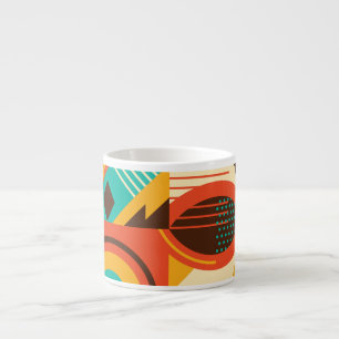 Colourful geometric retro: vintage abstraction. espresso cup