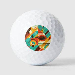 Colourful geometric retro: vintage abstraction. golf balls