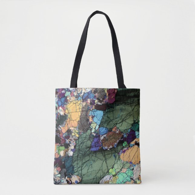 colourful, geometric rock crystals of wehrlite tote bag (Front)