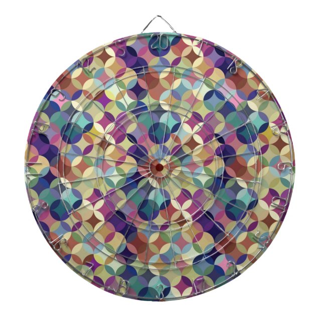 Colourful Geometric Seamless Pattern Dartboard (Front)