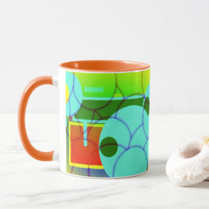 Colourful Geometric Shapes Abstract Art  Mug