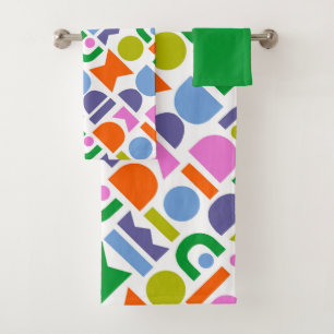Colourful Geometric Shapes Bath Towel Set