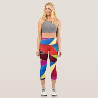 Colourful geometric shapes capri leggings