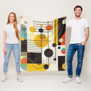 Colourful geometric shapes composition fleece blanket