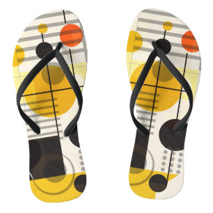Colourful geometric shapes composition flip flops