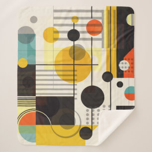 Colourful geometric shapes composition sherpa blanket