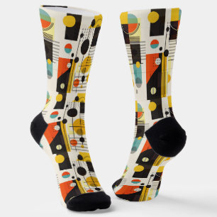 Colourful geometric shapes composition socks