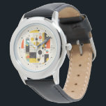 Colourful geometric shapes composition watch<br><div class="desc">Colourful circles,  squares,  and lines,  modern abstract artistic composition.</div>