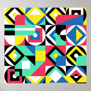 Colourful Geometric Shapes Decorative Ornament Poster