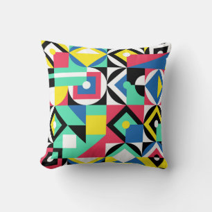 Colourful Geometric Shapes Decorative Ornament Throw Pillow