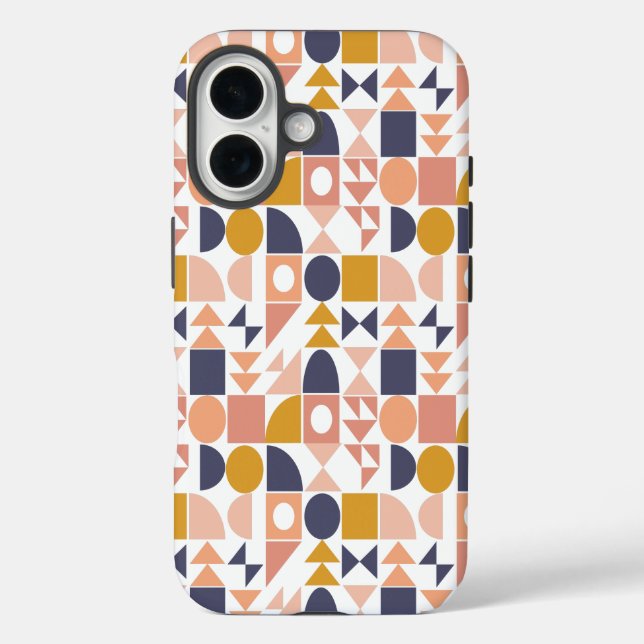 Colourful Geometric Shapes Pattern in Fall Colours Case-Mate iPhone Case (Back)