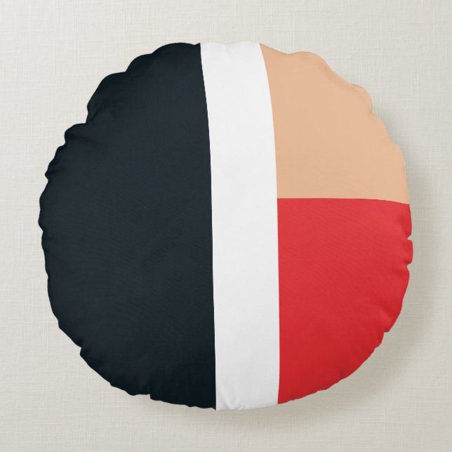 Colourful geometric shapes pattern round pillow (Front)