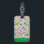 Colourful Geometric Shapes Personalized Luggage Tag<br><div class="desc">A Colourful and modern geometric cut-out shapes design inspired by mid-century modern patterns. This bold and bright patterned design can be personalized with a name,   or monogramed. Colours include; light blue,  purple,  orange,  lime-green,  pink,  green and white.</div>