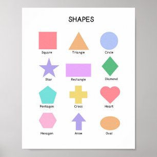 Colourful Geometric Shapes Poster for Kids 