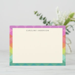 Colourful Geometric Shapes Rainbow Personalized    Card