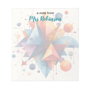 Colourful Geometric Shapes Teacher Appreciation Notepad