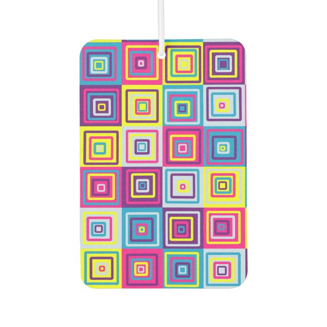 Colourful Geometric Squares Air Freshener (Front)