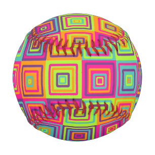 Colourful Geometric Squares Baseball