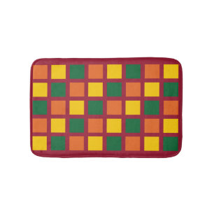 Colourful Geometric Squares Bath Mat
