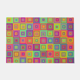 Colourful Geometric Squares Doormat